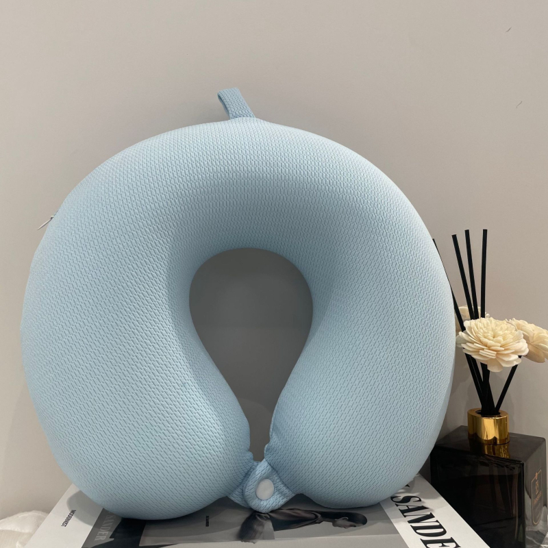 Perne în formă U din memory foam cu revenire lentă, pernă pentru somn de amiază, suport cervical, pernă de călătorie portabilă pentru gât