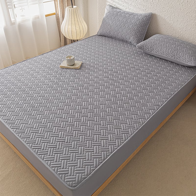 Husă de pat quilted din bumbac, protecție pentru saltea din bumbac spălat, acoperire completă, pentru toate sezoanele