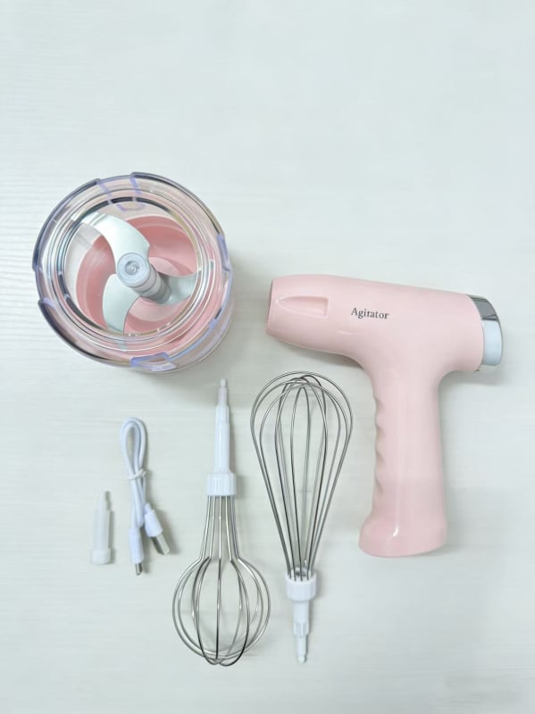 Mixer electric de bucătărie trei în unu: tel pentru ouă, râșniță de usturoi, procesor de alimente, bătător de smântână, râșniță de carne și aparat multifuncțional pentru prăjituri