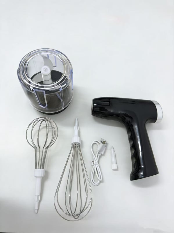 Mixer electric de bucătărie trei în unu: tel pentru ouă, râșniță de usturoi, procesor de alimente, bătător de smântână, râșniță de carne și aparat multifuncțional pentru prăjituri