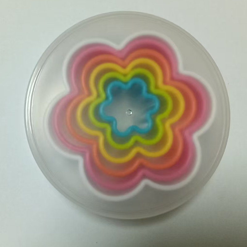 Formă rotundă pentru biscuiți cu model floral, set de 6 piese, dantelă colorată, inel mousse, tăietor de prăjituri