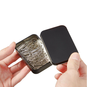 Cutie metalică dreptunghiulară cu fereastră pentru USB, card poștal, baterii și unghii false – cutie metalică cu inserție de burete.