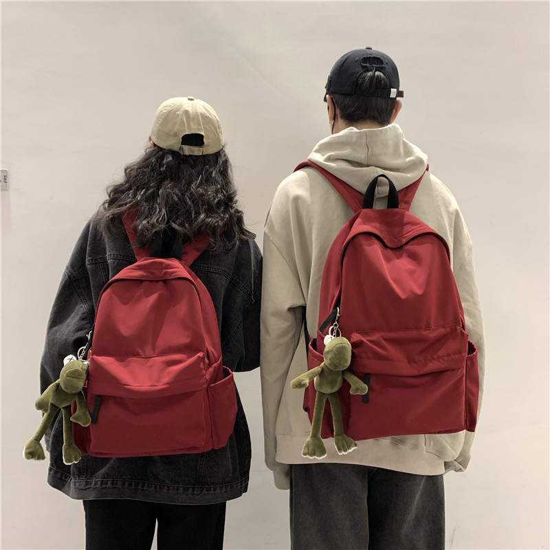 Uniszex iskolai hátizsák Koreai Harajuku Ulzzang stílusban, nagy kapacitású 36-55 L, nylon anyag, légáteresztő poliészter bélés, görbült vállpántok, utcai divat, egyszínű