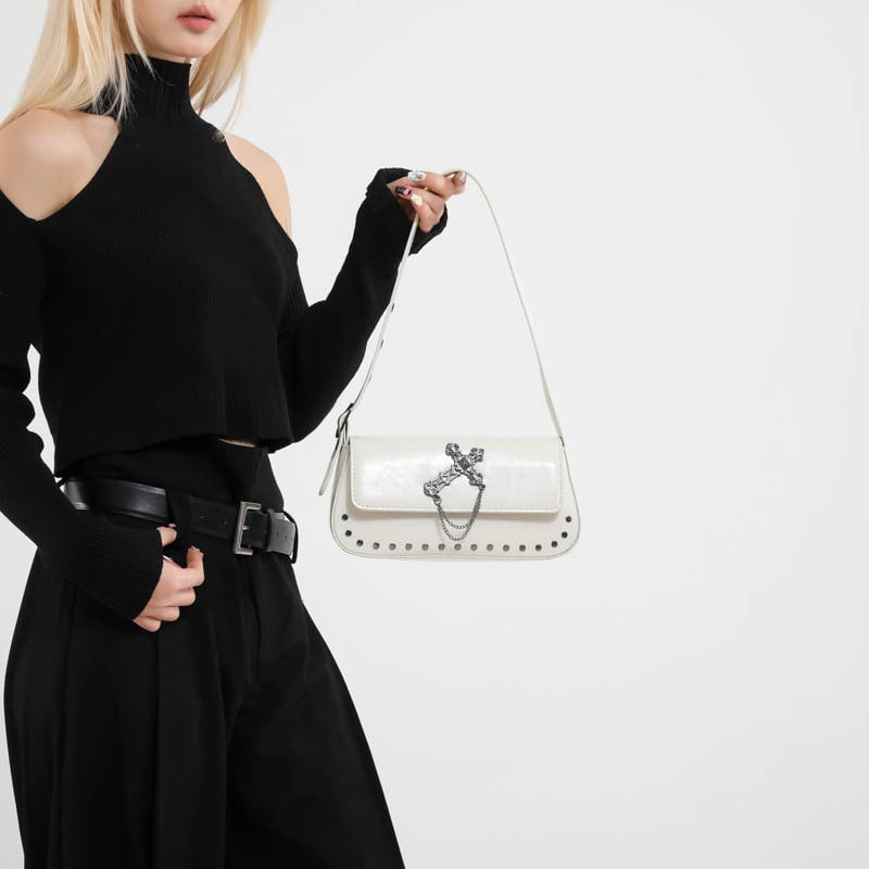 Τσάντα crossbody Dark Series σε σχήμα φέρετρου, άνοιξη-καλοκαίρι 2026, ρετρό ματ φινίρισμα, μικρή