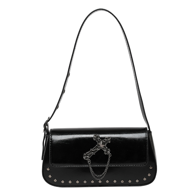 Τσάντα crossbody Dark Series σε σχήμα φέρετρου, άνοιξη-καλοκαίρι 2026, ρετρό ματ φινίρισμα, μικρή