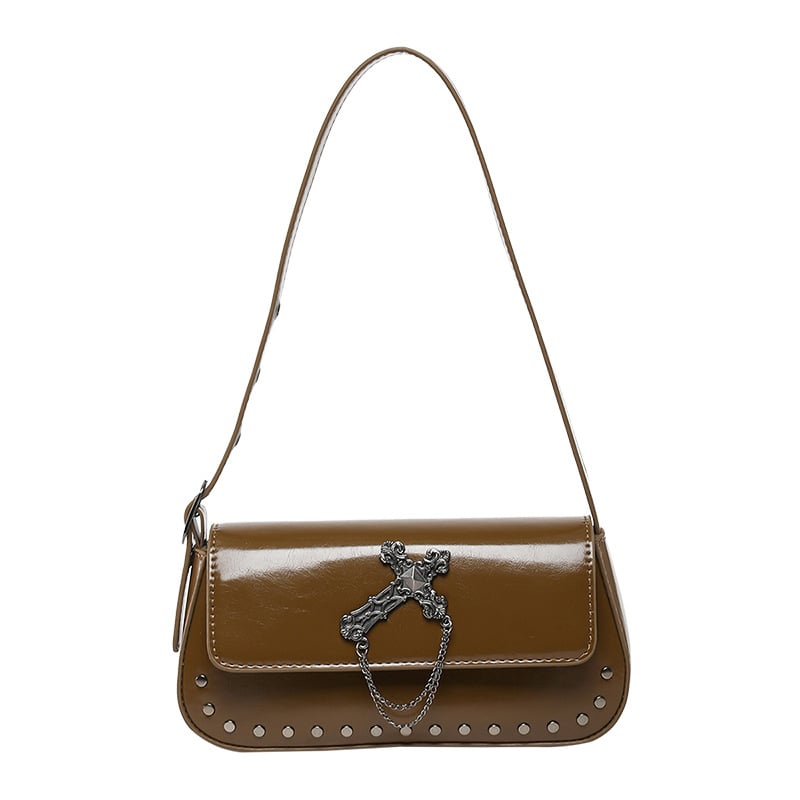 Τσάντα crossbody Dark Series σε σχήμα φέρετρου, άνοιξη-καλοκαίρι 2026, ρετρό ματ φινίρισμα, μικρή