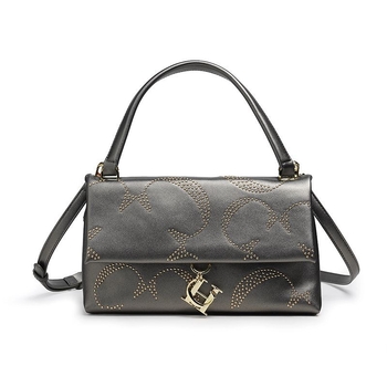 CHHC ženska torbica od PU kože, jednofarban dizajn, zlatnim zakovicama, crossbody torba