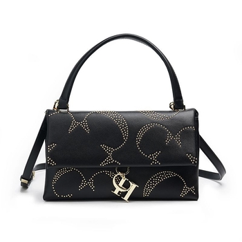 CHHC ženska torbica od PU kože, jednofarban dizajn, zlatnim zakovicama, crossbody torba