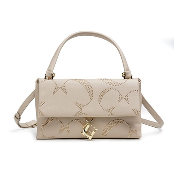CHHC ženska torbica od PU kože, jednofarban dizajn, zlatnim zakovicama, crossbody torba