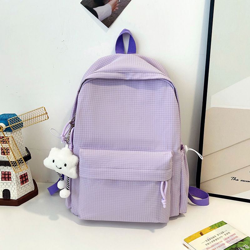 Ruksak za djevojčice - jednostavan, ležeran, jednobojan školski ruksak s Harajuku inspiracijom, za učenice od osnovne do fakulteta