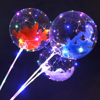 Balon transparent de 18 inch, luminos, pentru atmosfera pieței de noapte și decor de petrecere pentru ziua de naștere