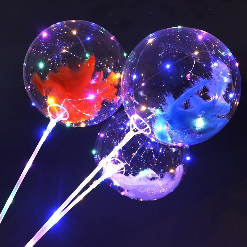 Balon transparent de 18 inch, luminos, pentru atmosfera pieței de noapte și decor de petrecere pentru ziua de naștere