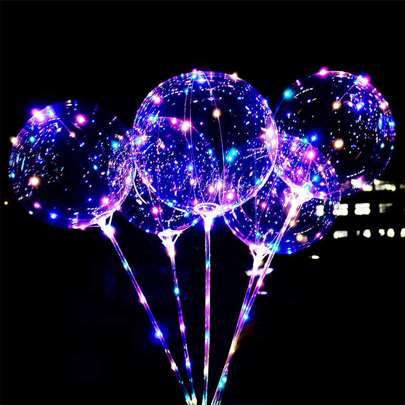 Balon transparent de 18 inch, luminos, pentru atmosfera pieței de noapte și decor de petrecere pentru ziua de naștere