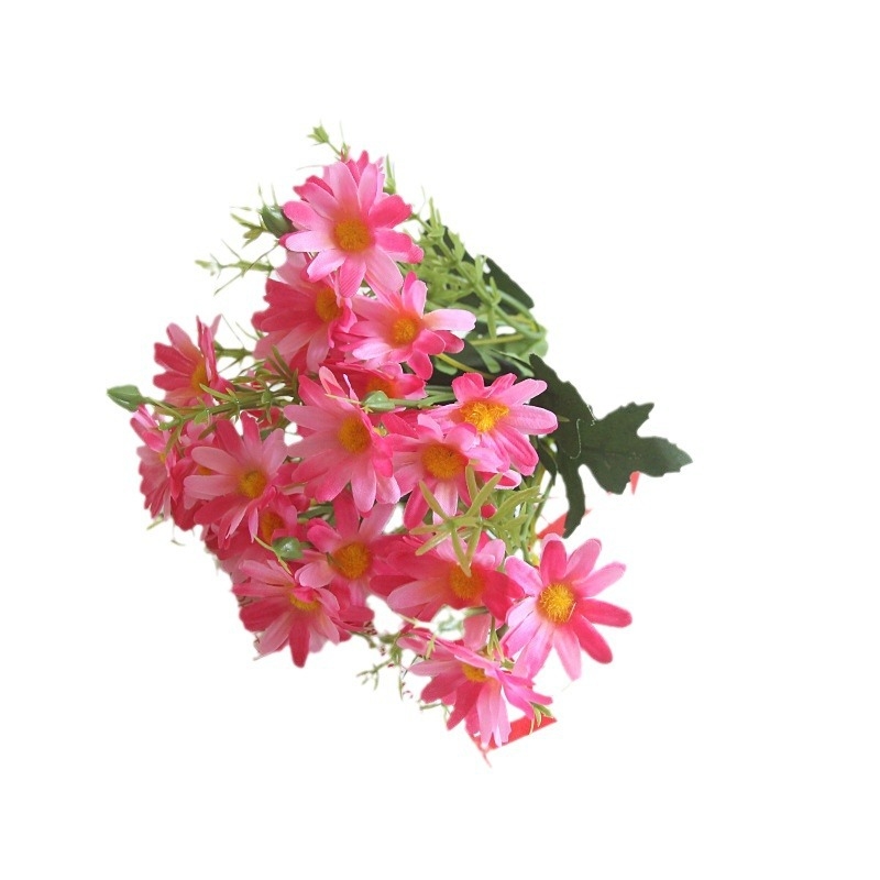 Floare artificială margaretă din țesătură de mătase, cu tulpină unică pentru decor DIY pe perete al plantelor de interior