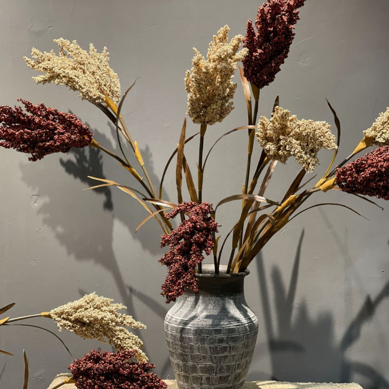 Plante artificiale de sorg și orz pentru aranjamente florale artistice, decor de nuntă, peisagistică și recuzită pentru fotografie