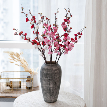 Ramură de prune cu flori artificiale din mătase – decor Zen, stil chinezesc pentru casă și birou