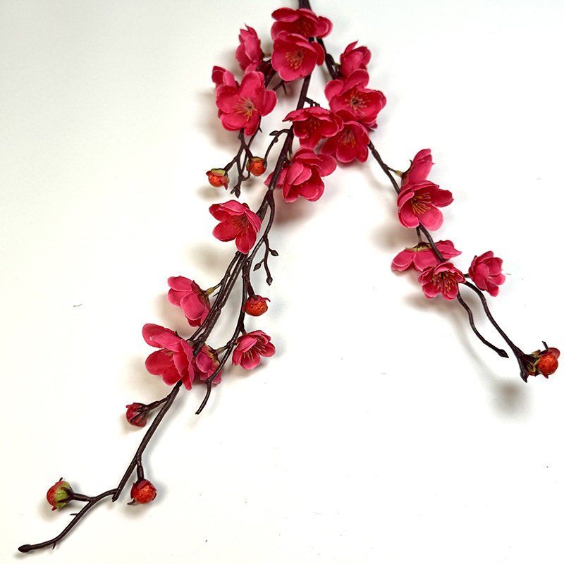 Ramură de prune cu flori artificiale din mătase – decor Zen, stil chinezesc pentru casă și birou