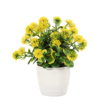 Bonsai artificial într-o vază sferică, cu flori de liliac, decor interior