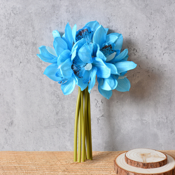 Flori artificiale en gros — buchet de Cymbidium imprimat 3D pentru vitrina hotelului și decor pentru fundalul nunții