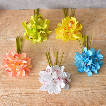Flori artificiale en gros — buchet de Cymbidium imprimat 3D pentru vitrina hotelului și decor pentru fundalul nunții