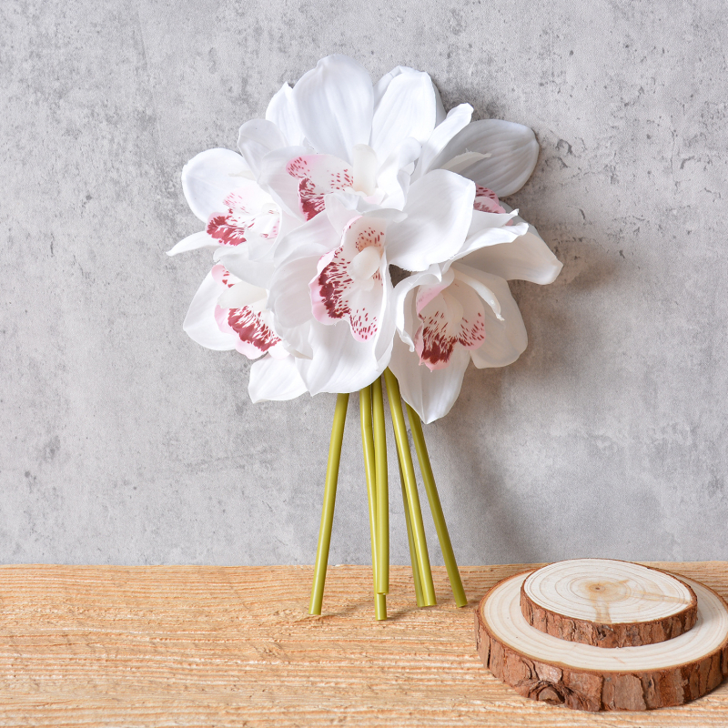 Flori artificiale en gros — buchet de Cymbidium imprimat 3D pentru vitrina hotelului și decor pentru fundalul nunții
