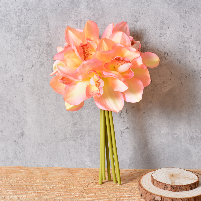 Flori artificiale en gros — buchet de Cymbidium imprimat 3D pentru vitrina hotelului și decor pentru fundalul nunții