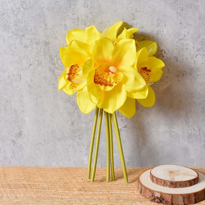 Flori artificiale en gros — buchet de Cymbidium imprimat 3D pentru vitrina hotelului și decor pentru fundalul nunții