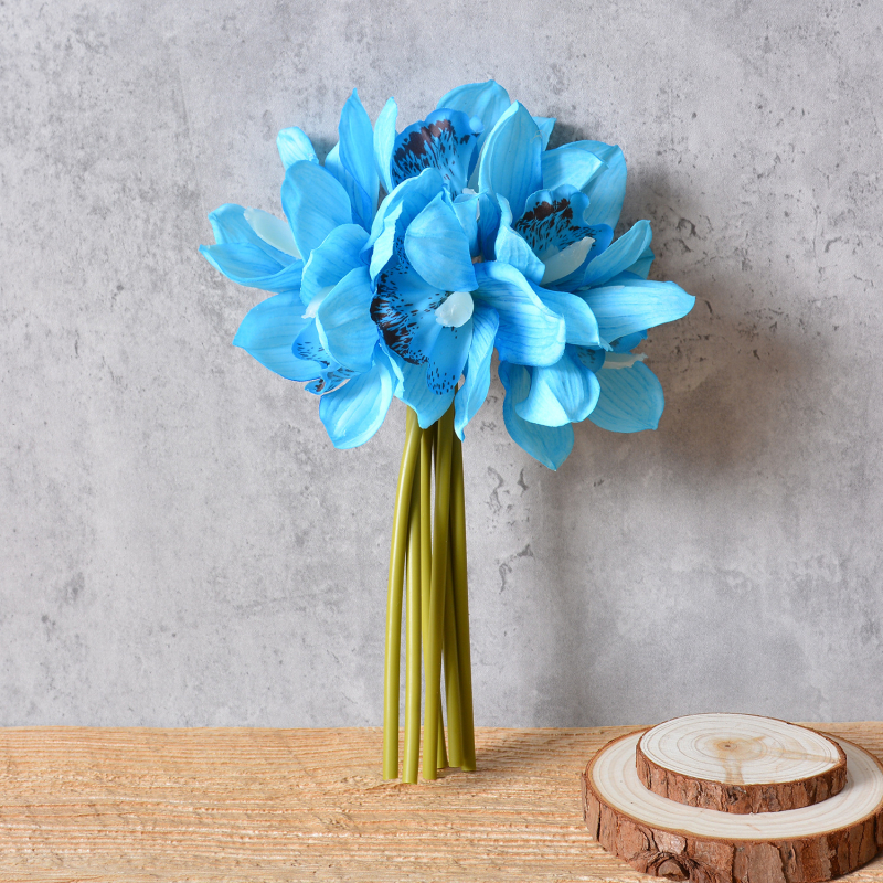 Flori artificiale en gros — buchet de Cymbidium imprimat 3D pentru vitrina hotelului și decor pentru fundalul nunții