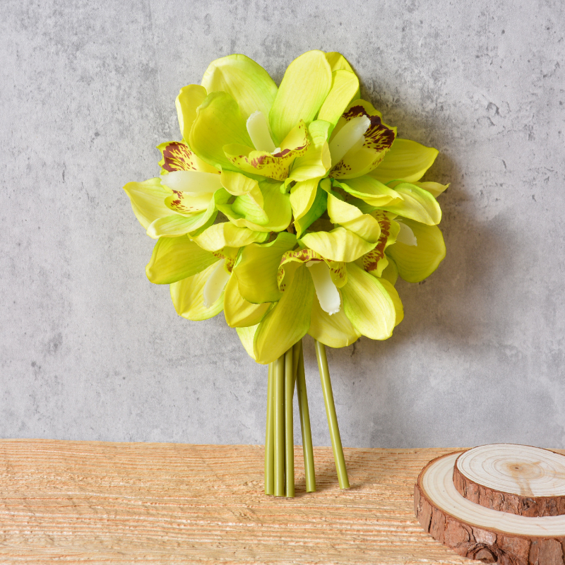 Flori artificiale en gros — buchet de Cymbidium imprimat 3D pentru vitrina hotelului și decor pentru fundalul nunții