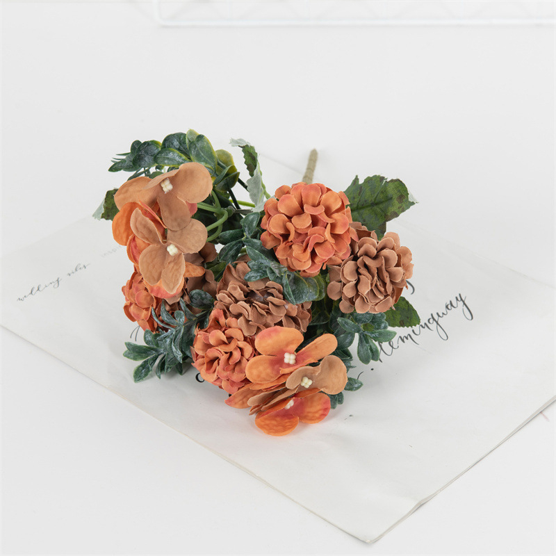 Μπουκέτο μεταξωτών Hydrangea σε βιντάζ στυλ για γάμους, σκηνές φωτογράφισης και διακόσμηση σπιτιού