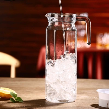 Ceainic din sticlă rezistent la căldură, cu robinet în formă de cioc de rață, capacitate mare, pentru ceai și băuturi reci, model glaciar