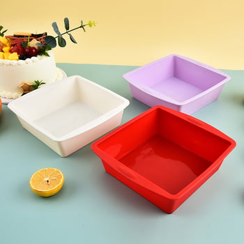 Formă pătrată din silicon pentru prăjituri; pentru chec chiffon și prăjituri tradiționale, coacere în cuptor, uz casnic DIY
