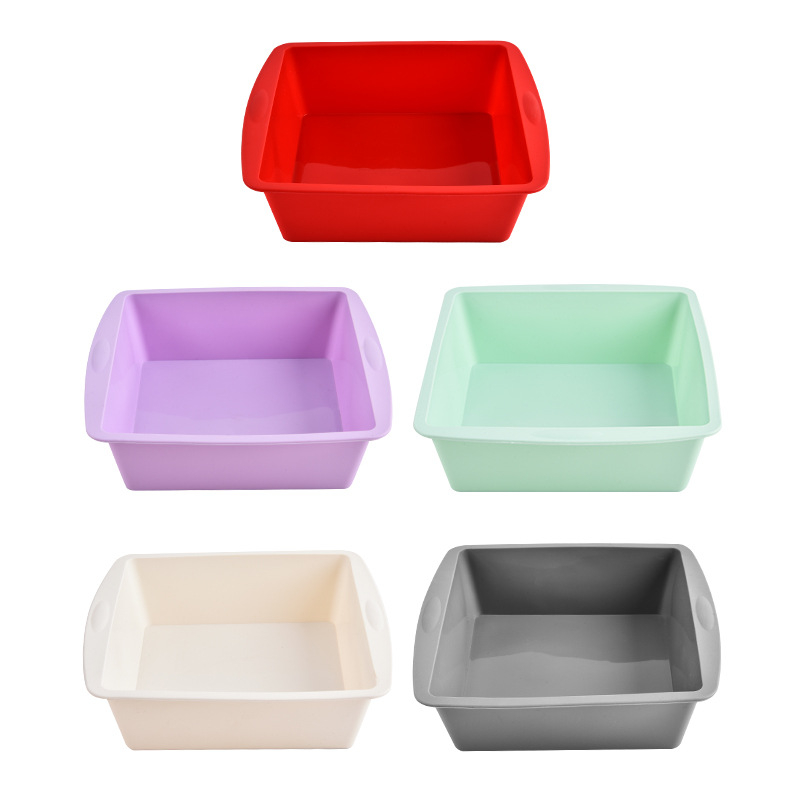 Formă pătrată din silicon pentru prăjituri; pentru chec chiffon și prăjituri tradiționale, coacere în cuptor, uz casnic DIY