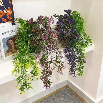 Viță de flori portocalie pentru perete, buchet decorativ din plante