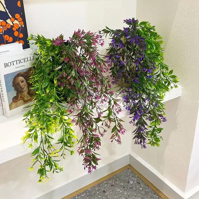 Viță de flori portocalie pentru perete, buchet decorativ din plante