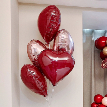 Balon inimă din folie roșie, pentru cererea în căsătorie, recuzită pentru fotografiere și decor romantic