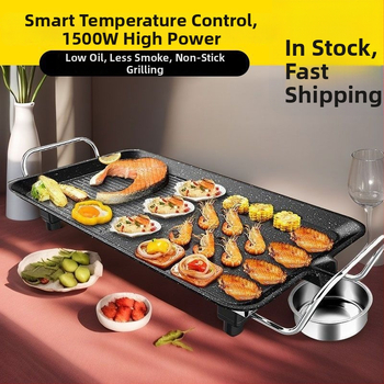 Tigaie electrică cu piatră Maifan, antiaderentă, pentru BBQ coreean, multifuncțional pentru uz casnic