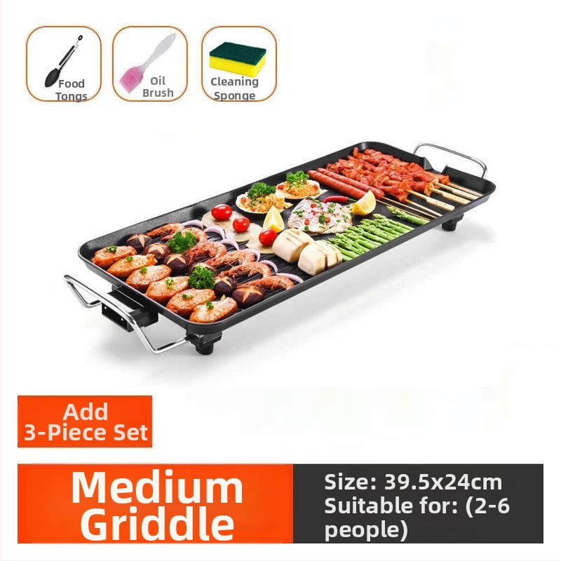 Tigaie electrică cu piatră Maifan, antiaderentă, pentru BBQ coreean, multifuncțional pentru uz casnic