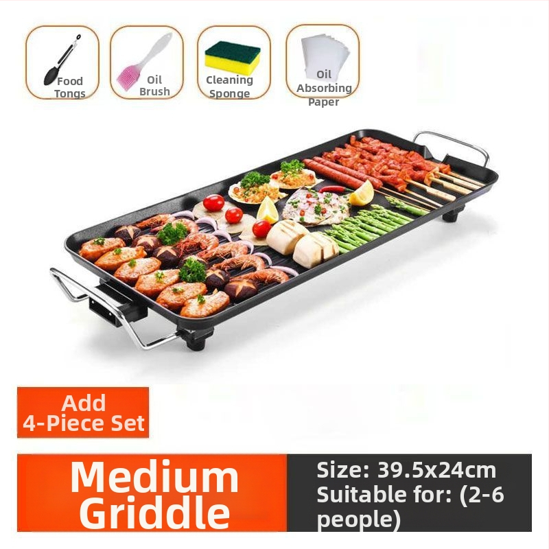 Tigaie electrică cu piatră Maifan, antiaderentă, pentru BBQ coreean, multifuncțional pentru uz casnic