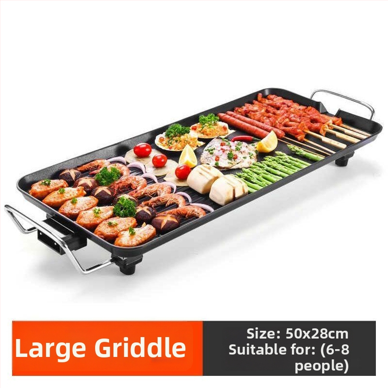Tigaie electrică cu piatră Maifan, antiaderentă, pentru BBQ coreean, multifuncțional pentru uz casnic