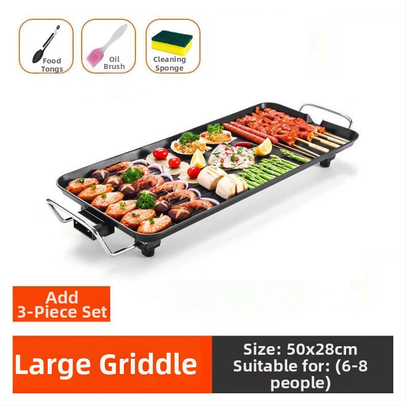 Tigaie electrică cu piatră Maifan, antiaderentă, pentru BBQ coreean, multifuncțional pentru uz casnic