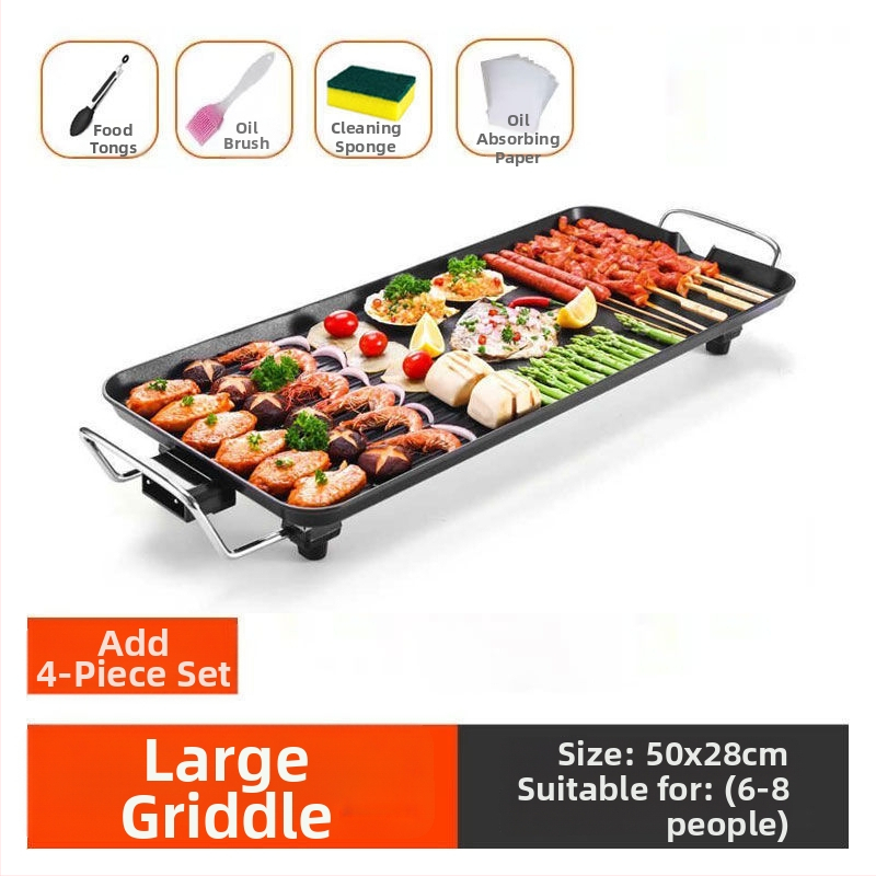 Tigaie electrică cu piatră Maifan, antiaderentă, pentru BBQ coreean, multifuncțional pentru uz casnic