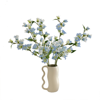 Τεχνητά λουλούδια Bellflower και Lily of the Valley σε μακριά στελέχη – διακόσμηση σπιτιού για σαλόνι και τραπεζαρία, ανθοστολισμός γάμου