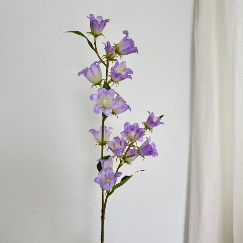 Τεχνητά λουλούδια Bellflower και Lily of the Valley σε μακριά στελέχη – διακόσμηση σπιτιού για σαλόνι και τραπεζαρία, ανθοστολισμός γάμου