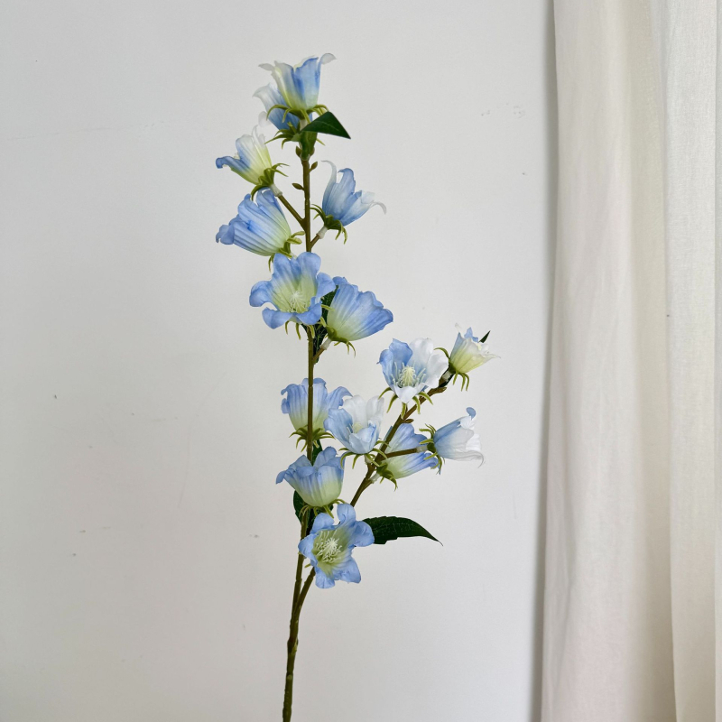 Τεχνητά λουλούδια Bellflower και Lily of the Valley σε μακριά στελέχη – διακόσμηση σπιτιού για σαλόνι και τραπεζαρία, ανθοστολισμός γάμου