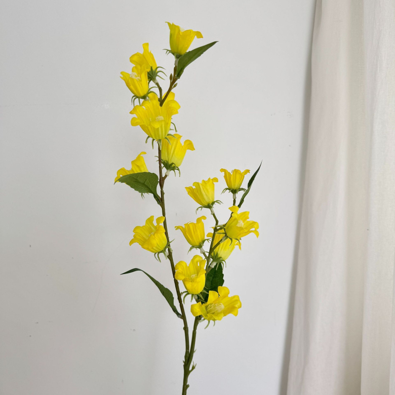 Τεχνητά λουλούδια Bellflower και Lily of the Valley σε μακριά στελέχη – διακόσμηση σπιτιού για σαλόνι και τραπεζαρία, ανθοστολισμός γάμου
