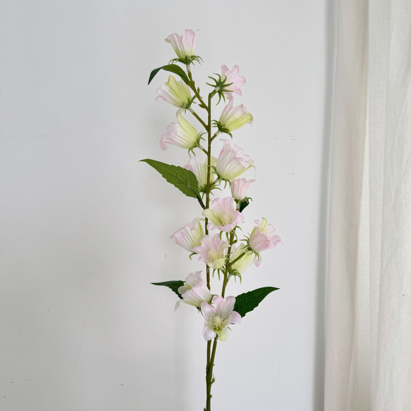 Τεχνητά λουλούδια Bellflower και Lily of the Valley σε μακριά στελέχη – διακόσμηση σπιτιού για σαλόνι και τραπεζαρία, ανθοστολισμός γάμου