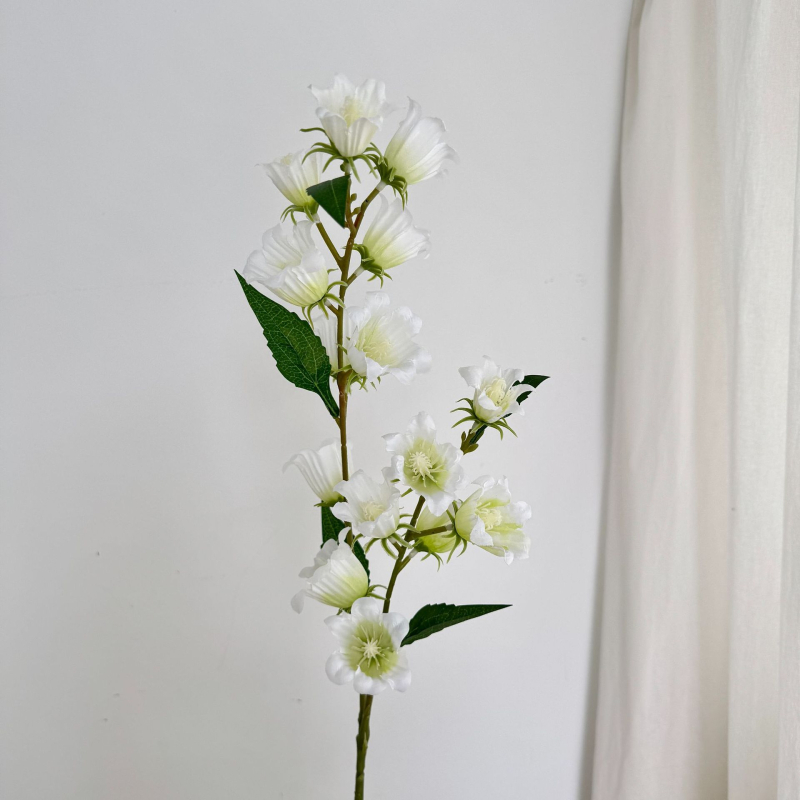 Τεχνητά λουλούδια Bellflower και Lily of the Valley σε μακριά στελέχη – διακόσμηση σπιτιού για σαλόνι και τραπεζαρία, ανθοστολισμός γάμου