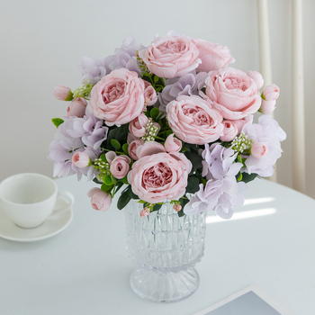 Buchet de flori artificiale din poliester, pentru nunți, decor fotografic și amenajare acasă
