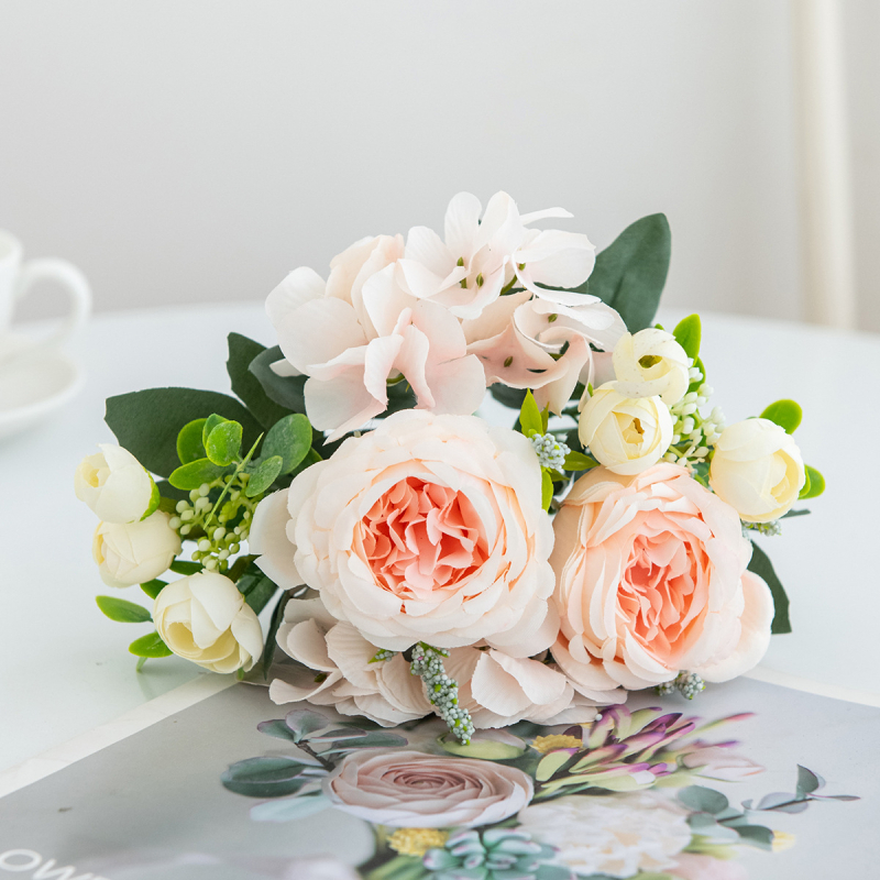 Buchet de flori artificiale din poliester, pentru nunți, decor fotografic și amenajare acasă